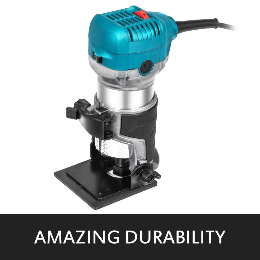 VEVOR 6.5Amp 1-1/4 HP Wood Router Tool Kit Max Torque 30,000RPM Variable Speed Compact Router Kit With Fixed Base, Plunge Base, Tilt Base and Offset Base (kit w/4 bases)