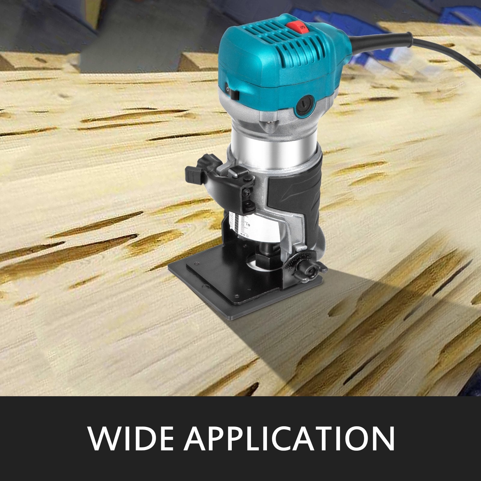 VEVOR 6.5Amp 1-1/4 HP Wood Router Tool Kit Max Torque 30,000RPM Variable Speed Compact Router Kit With Fixed Base, Plunge Base, Tilt Base and Offset Base (kit w/4 bases)