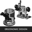 VEVOR Compact Router 1.25HP with Fixed Base and Plunge Base, Variable Speed Wood Router Kit Max Torque 30,000 RPM for Woodworking and Furniture Manufacturing