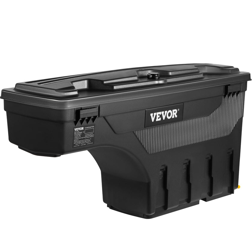 VEVOR Truck Bed Storage Box, Lockable Lid, Waterproof ABS Wheel Well Tool Box 6.6 Gal/20 L with Password Padlock, Compatible with Dodge Ram 1500 2019-2021, Passenger Side, Black