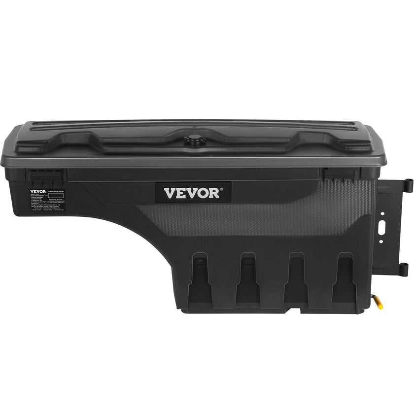 VEVOR Truck Bed Storage Box, Lockable Lid, Waterproof ABS Wheel Well Tool Box 6.6 Gal/20 L with Password Padlock, Compatible with Dodge Ram 1500 2019-2021, Passenger Side, Black