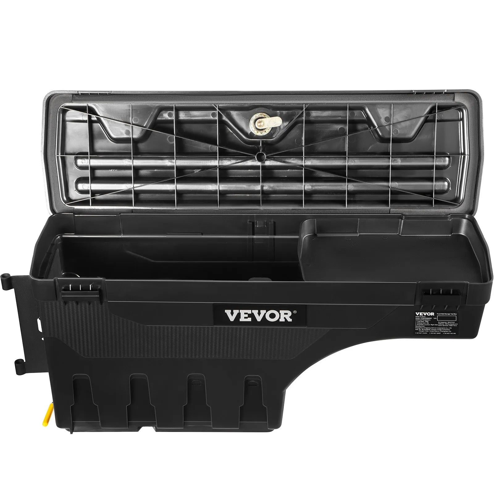 VEVOR Truck Bed Storage Box, Lockable Swing Case with Password Padlock, 6.6 Gal/25 L ABS Wheel Well Tool Box, Waterproof and Durable, Compatible with Ford F-150 2015-2021, Drivers Side