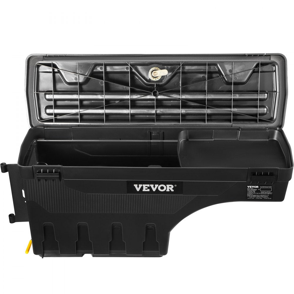 VEVOR Truck Bed Storage Box, Lockable Swing Case with Password Padlock, 6.6 Gal/25 L ABS Wheel Well Tool Box, Waterproof and Durable, Compatible with Ford Super Duty 2017-2021, Drivers Side