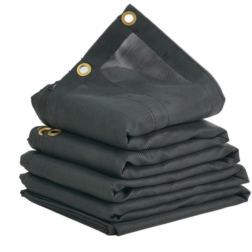 VEVOR Dump Truck Mesh Tarp, 6 x 14 ft, PVC Coated Black Heavy Duty Cover with 5.5