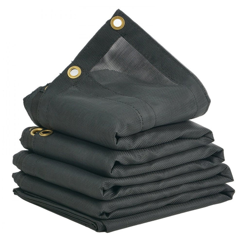VEVOR Dump Truck Mesh Tarp, 8 x 18 ft, PVC Coated Black Heavy Duty Cover with 5.5