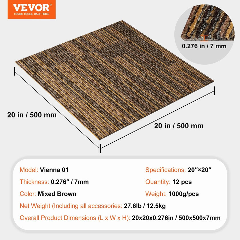 VEVOR Carpet Tiles Reusable, 20
