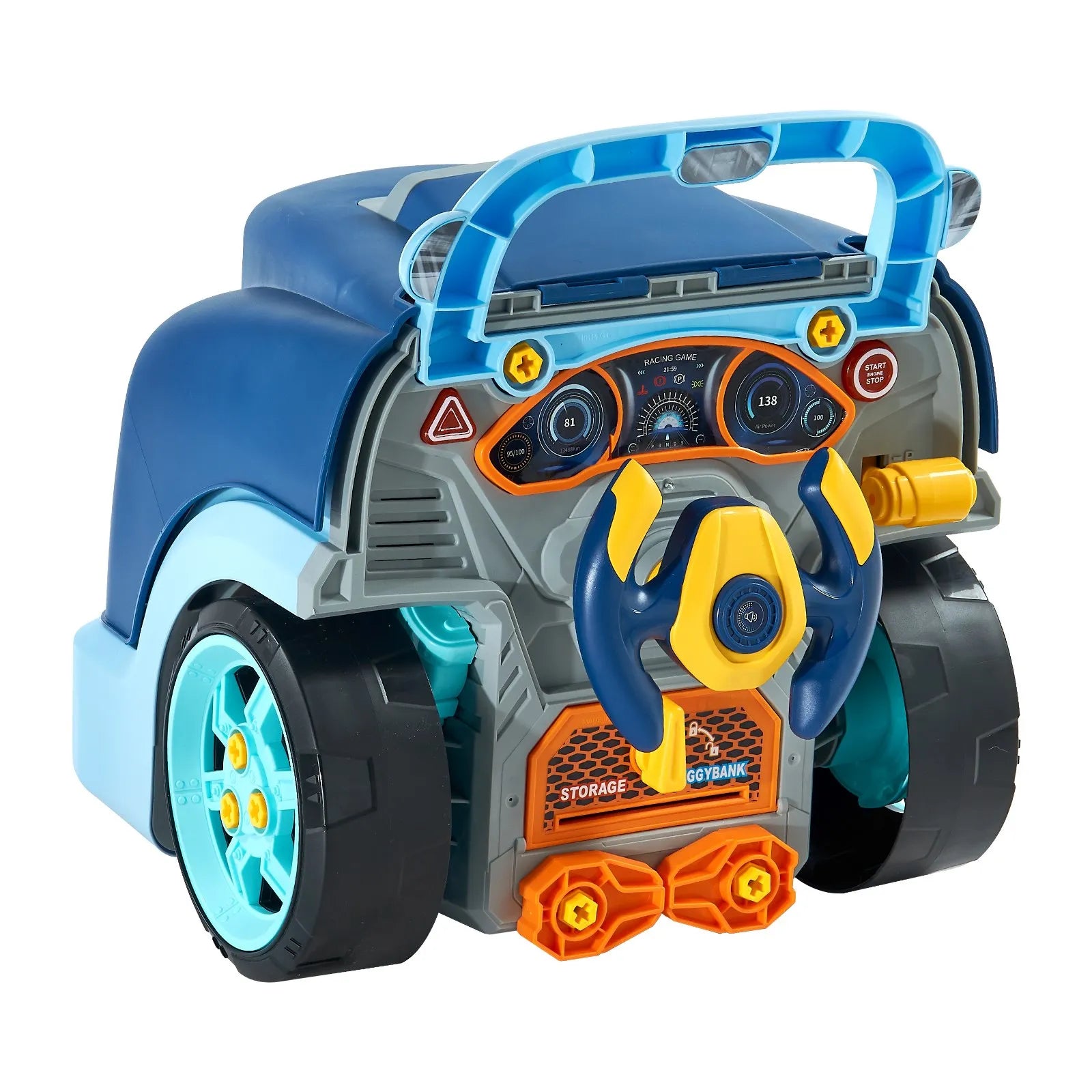 VEVOR Engine Toy Kids Mechanic Car Repair Set with Removable Parts Blue