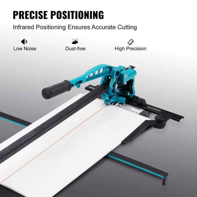 VEVOR Manual Tile Cutter, 32 inch, Porcelain Ceramic Tile Cutter with Tungsten Carbide Cutting Wheel, Infrared Positioning, Anti-Skid Feet, Durable Rails for professional installers or beginners