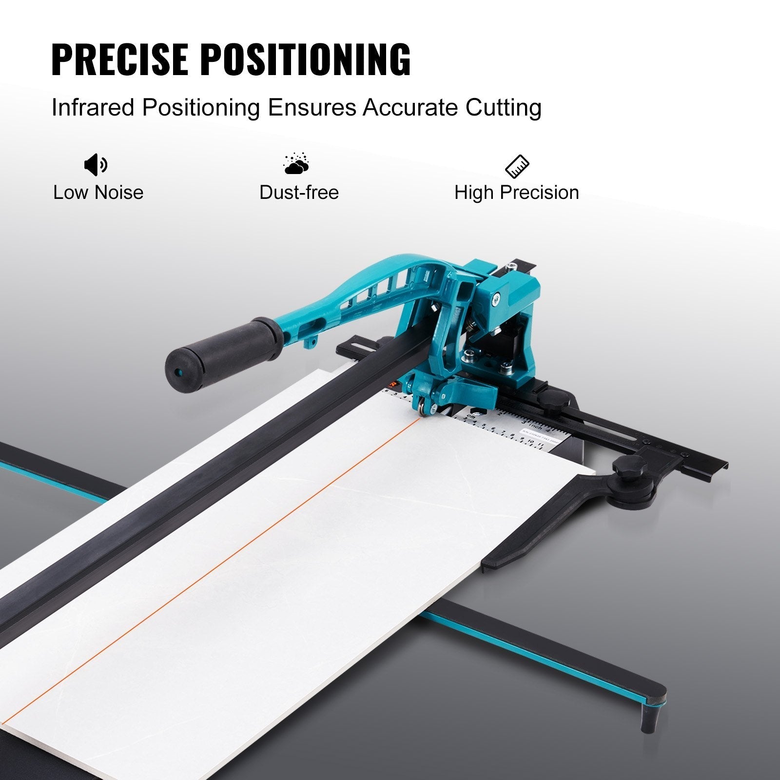 VEVOR Manual Tile Cutter, 48 inch, Porcelain Ceramic Tile Cutter with Tungsten Carbide Cutting Wheel, Infrared Positioning, Anti-Skid Feet, Durable Rails for professional installers or beginners