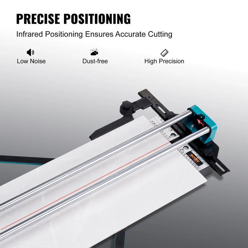 VEVOR Manual Tile Cutter, 48 inch, Porcelain Ceramic Tile Cutter with Tungsten Carbide Cutting Wheel, Infrared Positioning, Anti-Skid Feet, Double Rails for professional installers or beginners