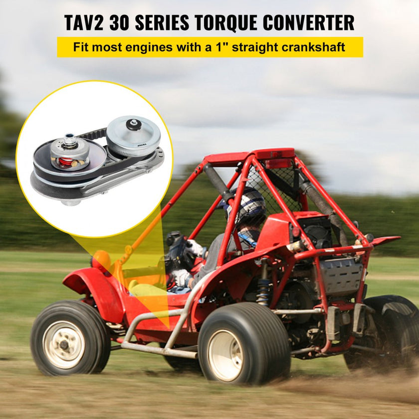 VEVOR Torque Converter 4-7HP Go Kart Clutch 1Inch Replaces Comet TAV2 Manco 10T 40 or 41 and 12T 35 Chain Drive Belt (1\