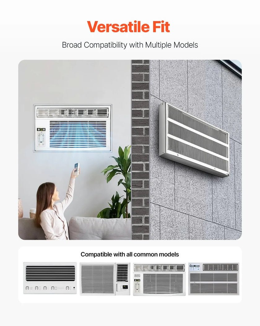 VEVOR Air Conditioner Wall Sleeve 26 in with Exterior Grille Wall AC Sleeve