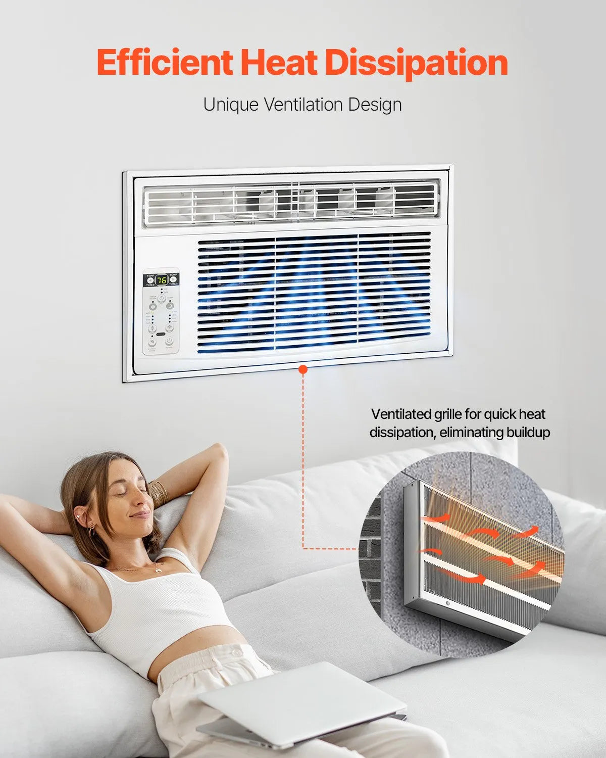 VEVOR Air Conditioner Wall Sleeve 26 in with Exterior Grille Wall AC Sleeve