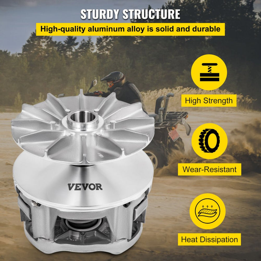 VEVOR Driven Clutch Aluminum Alloy Primary Drive Clutch Compatible With 2014-2021 Polaris RZR 1000, OEM Replacement with Heat Treated Center Shaft