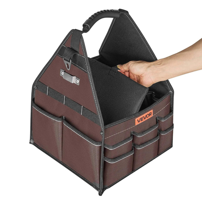 13-Inch Tool Bag with 45 Pockets – Heavy-Duty Open Top Tool Tote with Shoulder Strap