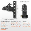 VEVOR Adjustable Trailer Coupler and 5-Position Channel Bracket Kit, 2-5/16