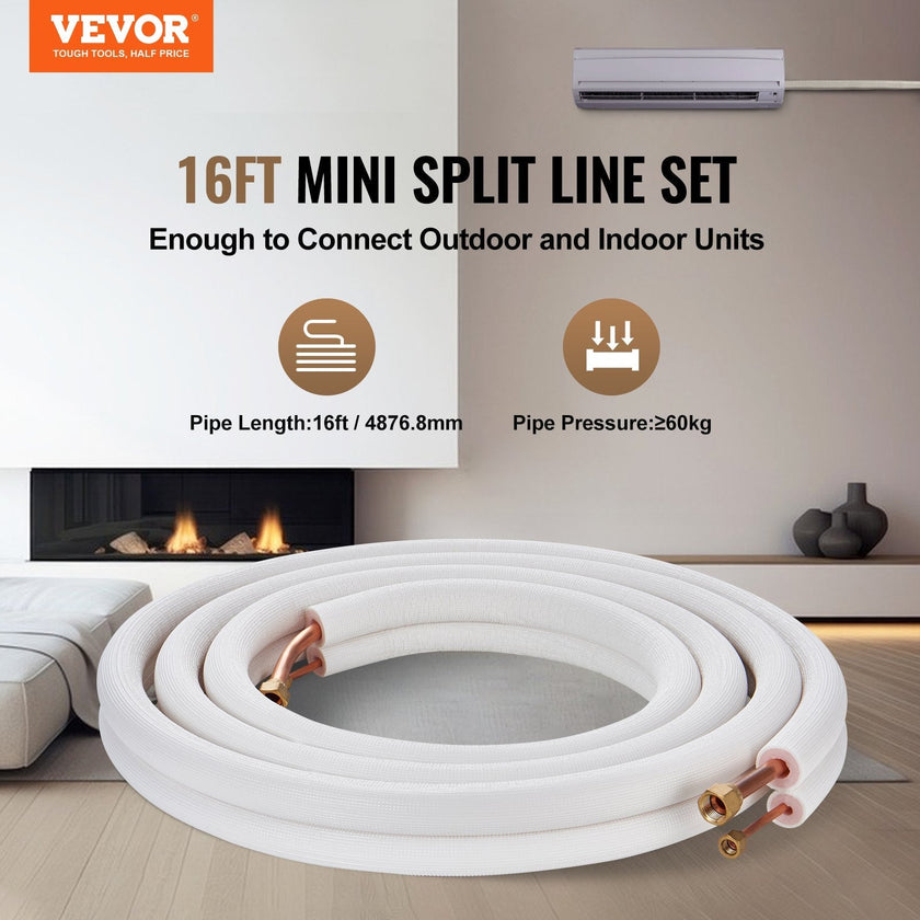 VEVOR 16FT Mini Split Line Set, 1/4
