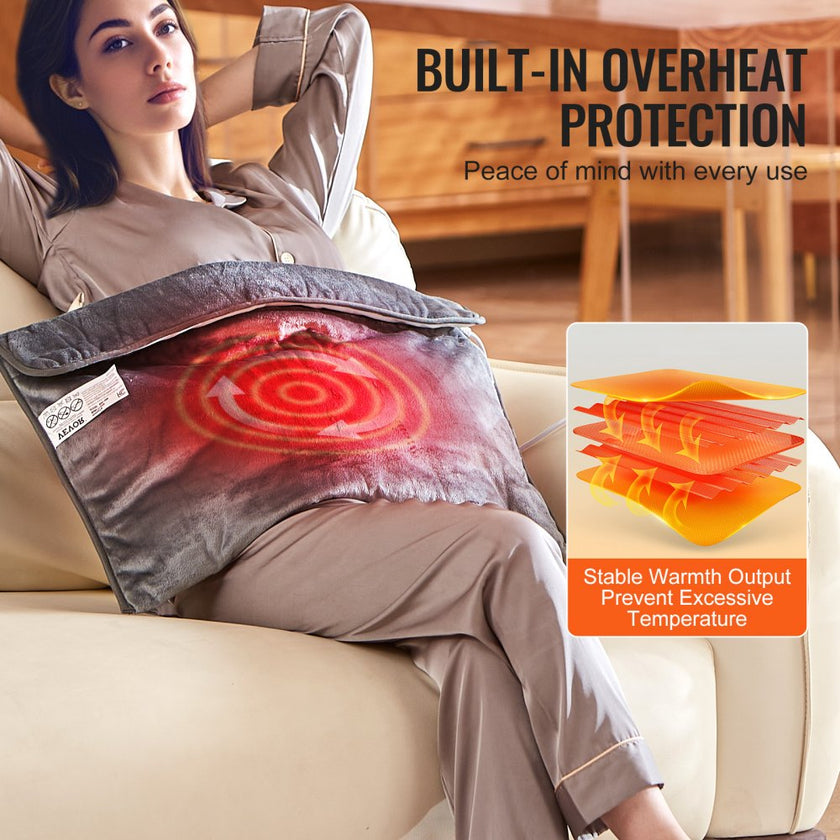 VEVOR Electric Heated Foot Warmer Soft Flannel Foot Heating Pad 21.5