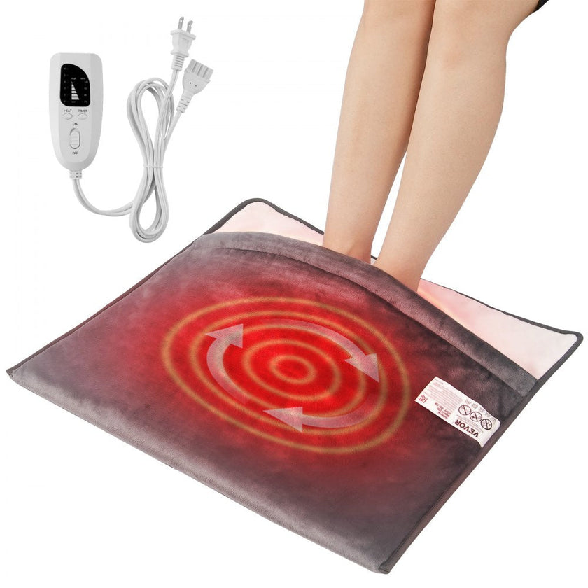 VEVOR Electric Heated Foot Warmer Soft Flannel Foot Heating Pad 21.5