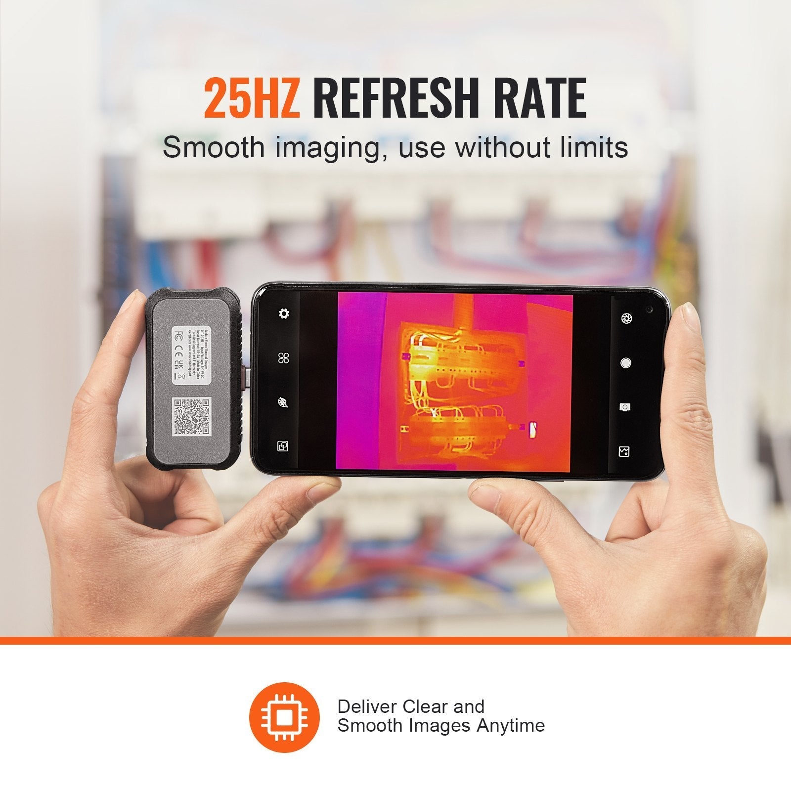 VEVOR Thermal Imaging Camera for Android, 256 x 192 IR Resolution Infrared Thermal Imager with Visual Camera, 25Hz Refresh Rate Thermal Camera for Smartphone/Tablet, -4-1022°F Temperature Range, IP54