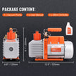 VEVOR 1/3 HP 2 Stage Rotary Vane Vacuum Pump, 5 CFM, 120V Air Conditioning Vacuum Pump, 1/4