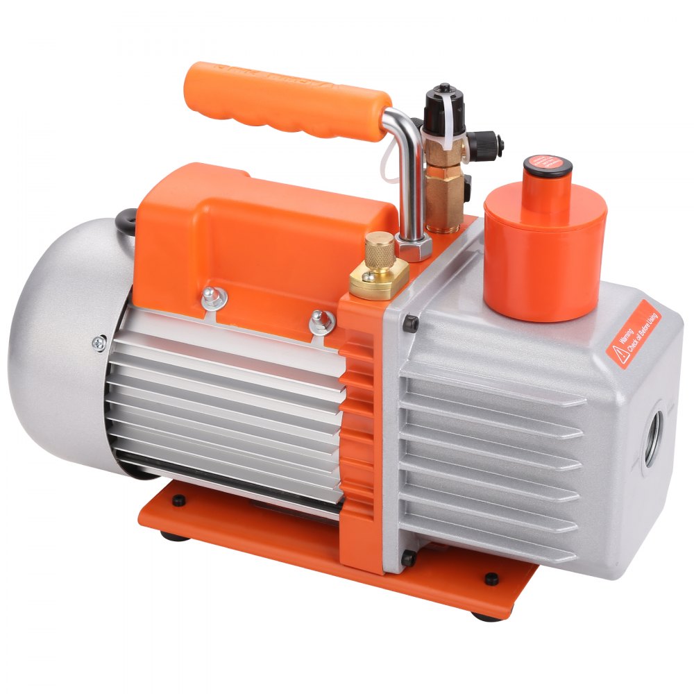 VEVOR 1/3 HP 2 Stage Rotary Vane Vacuum Pump, 5 CFM, 120V Air Conditioning Vacuum Pump, 1/4