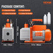 VEVOR 1/2 HP 2 Stage Rotary Vane Vacuum Pump, 5 CFM, 115V Air Conditioning Vacuum Pump, 1/4