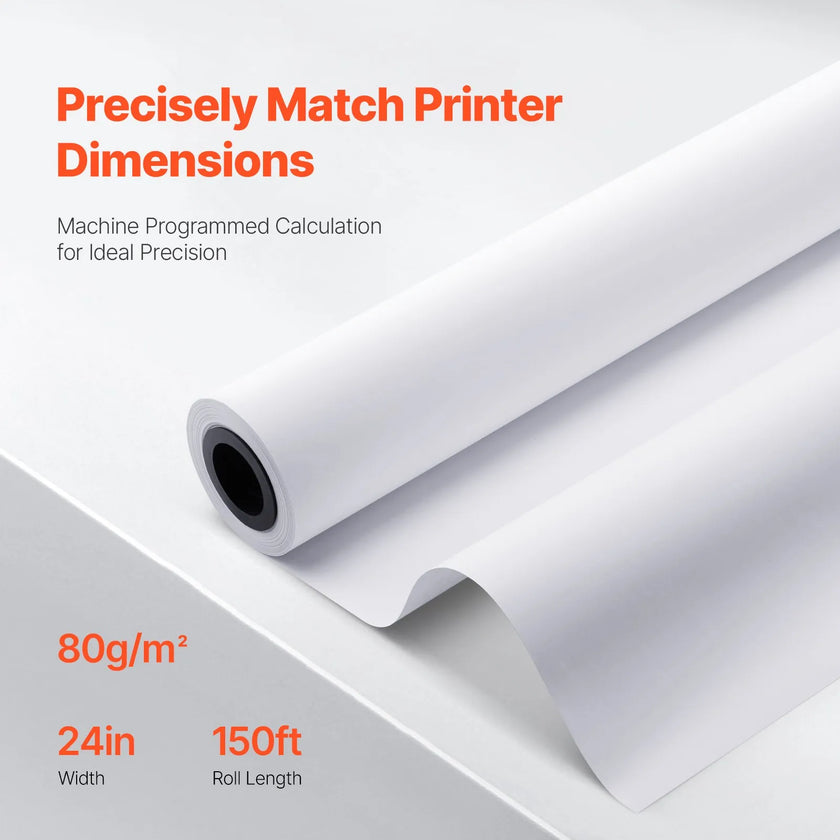 VEVOR Wide Format Paper Plotter Paper 6 Rolls 24 in x 150 ft CAD Bond Rolls