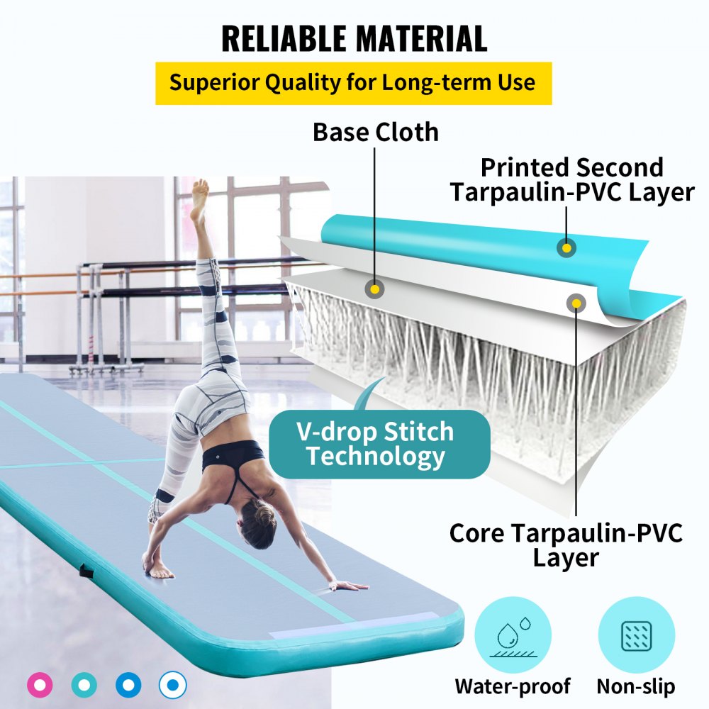 Air Track 16ft Airtrack Floor Home Tumbling Inflatable Gymnastics Yoga Mat Gym