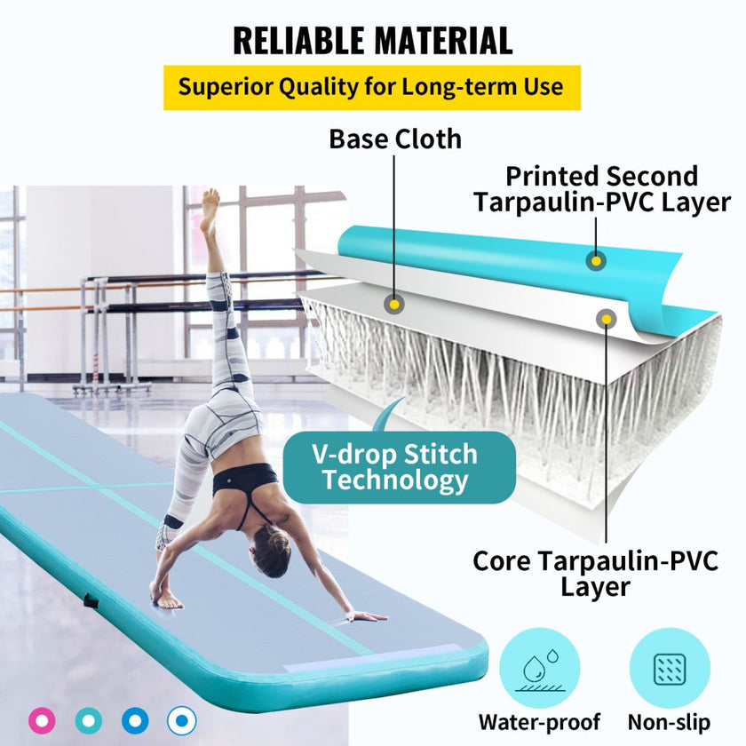 Air Track 16ft Airtrack Floor Home Tumbling Inflatable Gymnastics Yoga Mat Gym