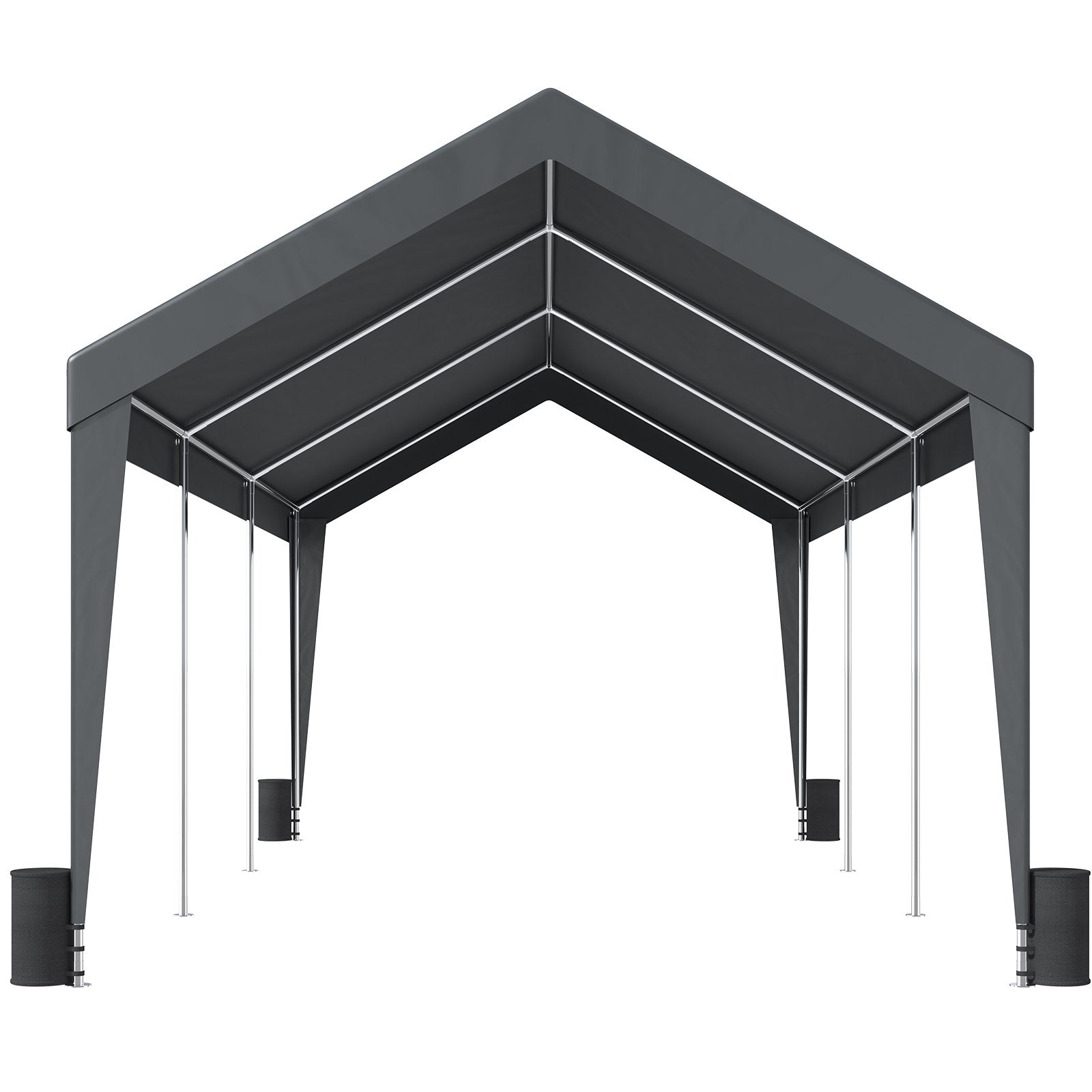 VEVOR Carport, Heavy Duty 10 x 20ft Car Canopy, Outdoor Garage Shelter with 8 Reinforced Poles and 4 Weighted Bags, UV Resistant Waterproof Instant Car Garage Tent for Party Garden Boat, Darkgray