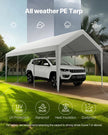 VEVOR Carport Car Canopy 10 x 20 FT Heavy Duty Portable Car Shelter Tent White
