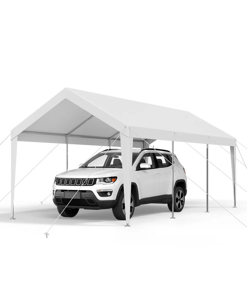 VEVOR Carport Car Canopy 10 x 20 FT Heavy Duty Portable Car Shelter Tent White