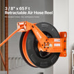 VEVOR Retractable Air Hose Reel 3/8IN x 65FT Hybrid Air Hose with Double Arms