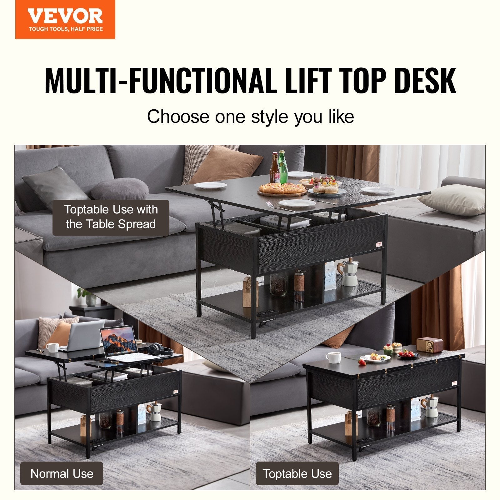 VEVOR Lift Top Coffee Table 39.4