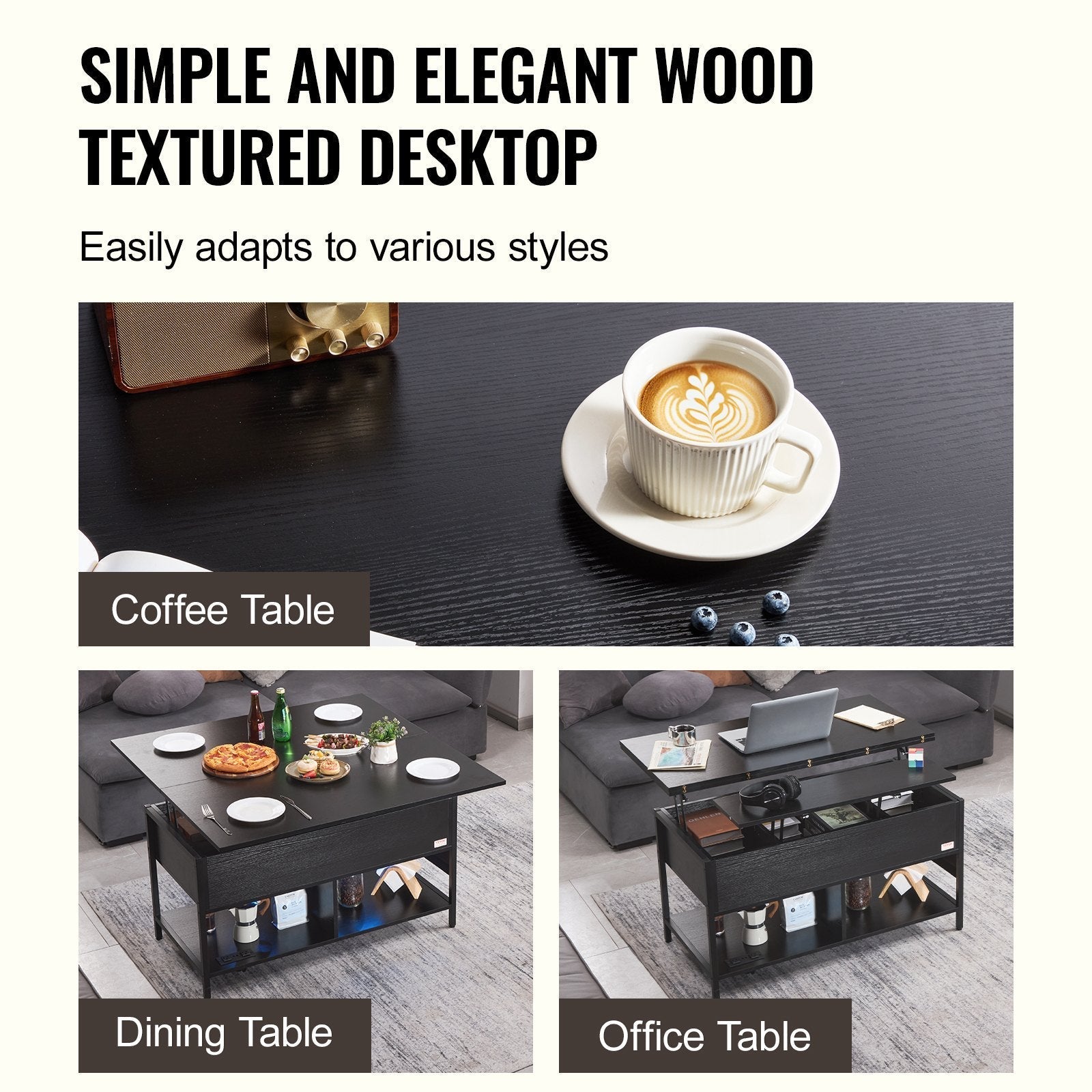 VEVOR Lift Top Coffee Table 39.4