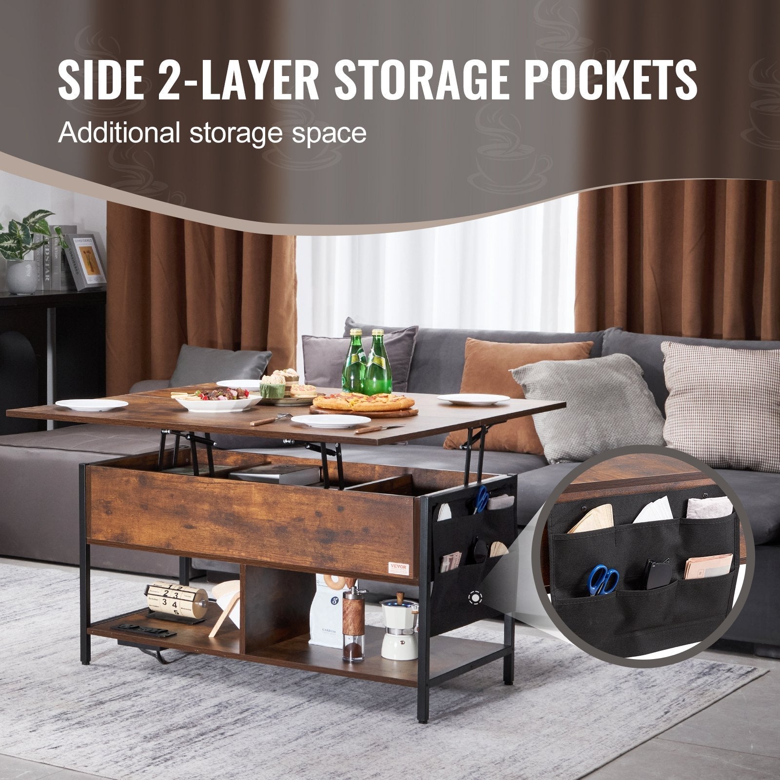VEVOR Lift Top Coffee Table 39.4