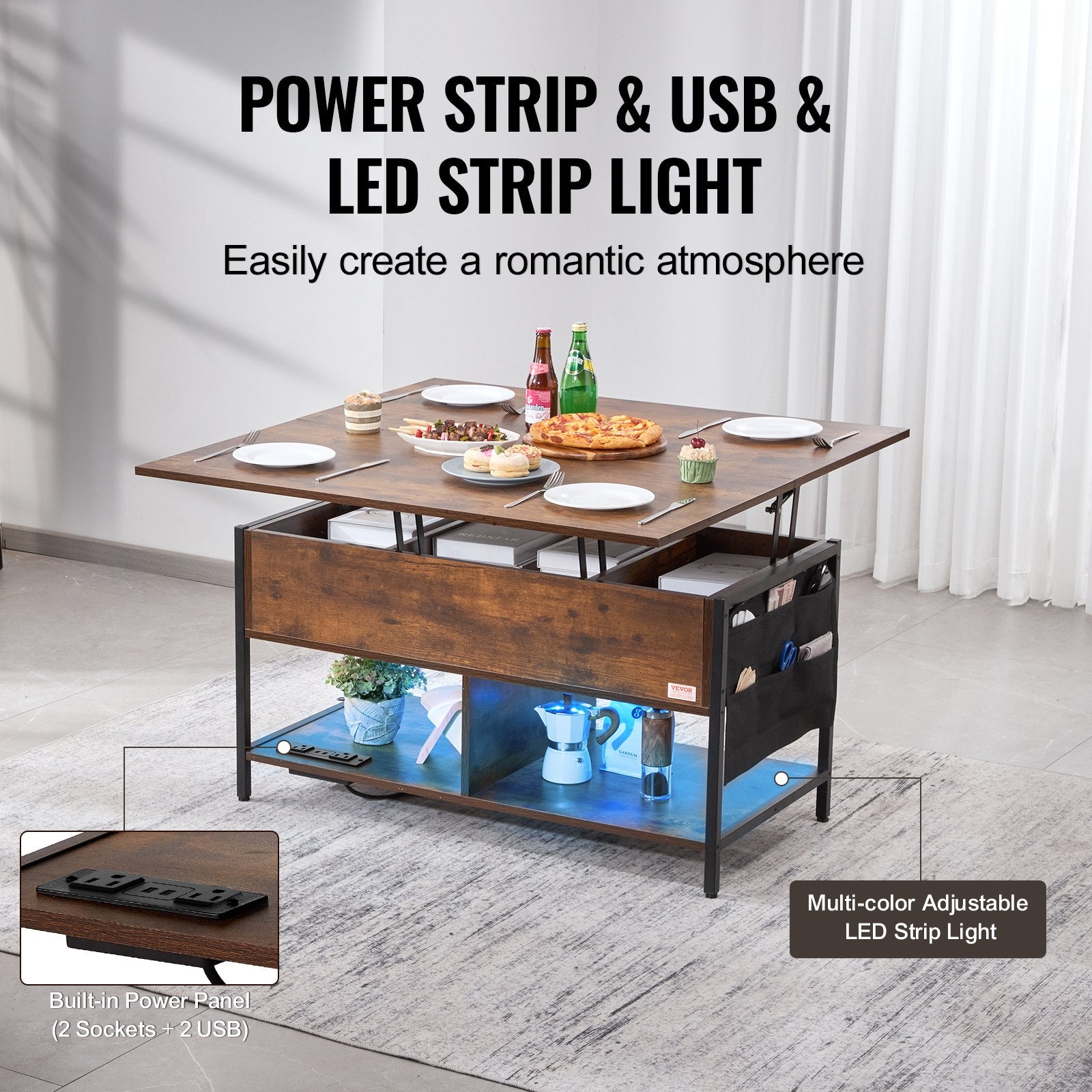 VEVOR Lift Top Coffee Table 39.4