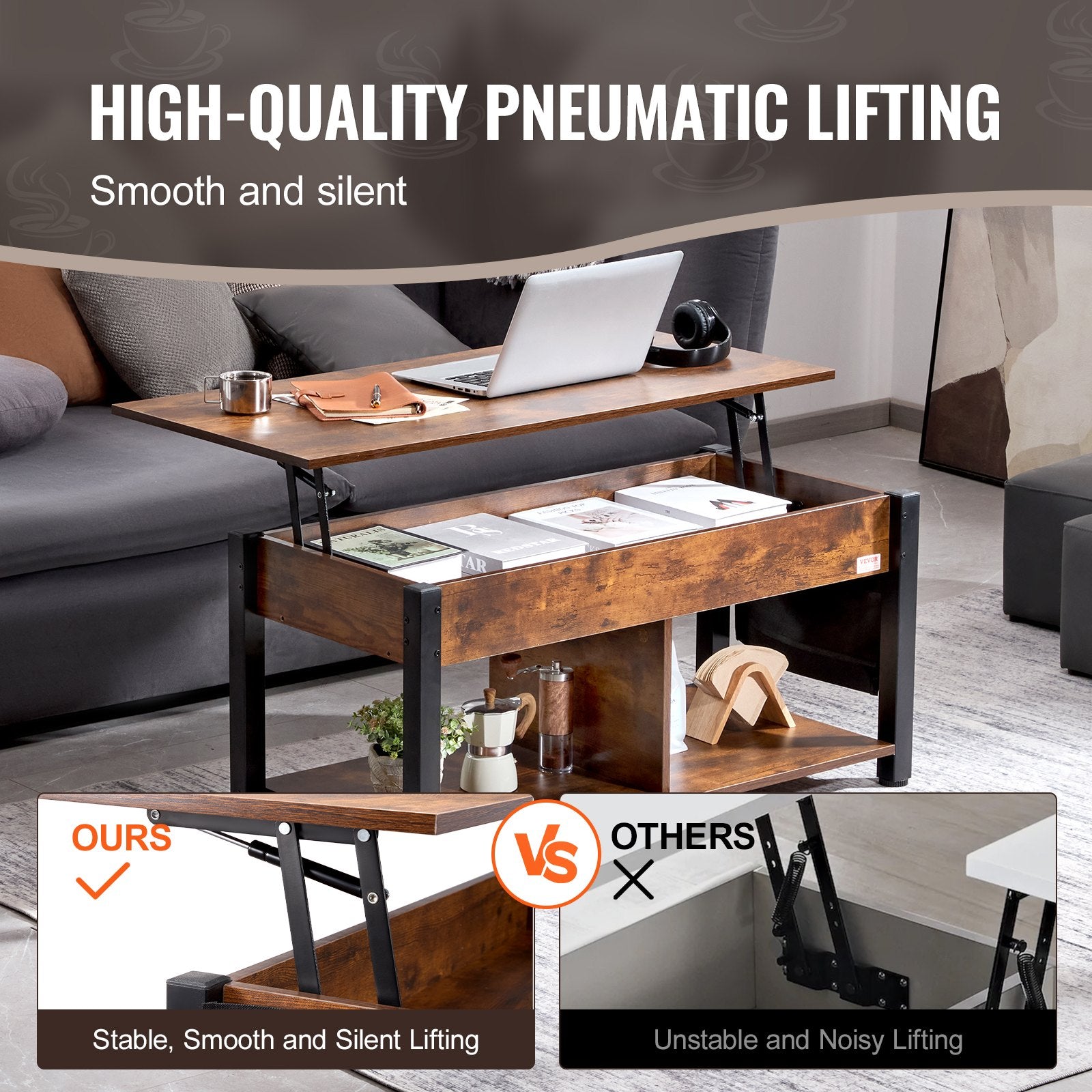 VEVOR Lift Top Coffee Table 41.7