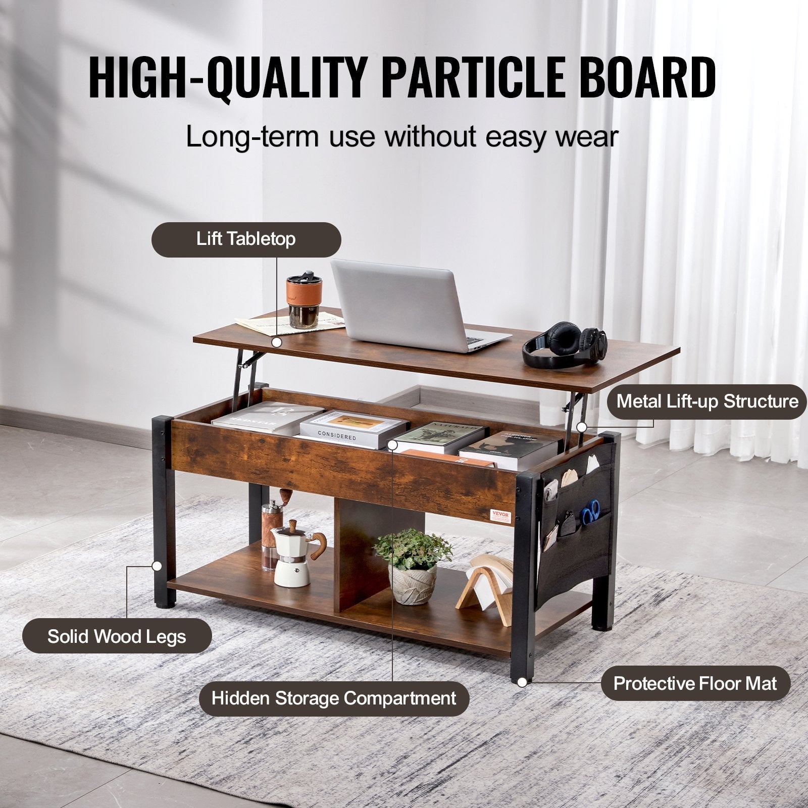 VEVOR Lift Top Coffee Table 41.7