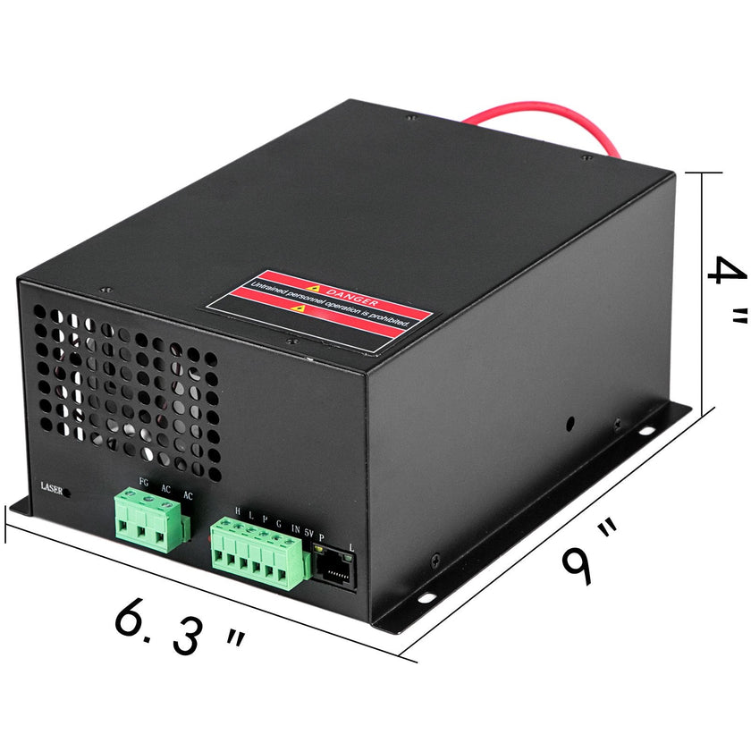 VEVOR Laser Power Supply 100W Co2 Laser Engraver Power Supply Black Laser Tube Power Supply 110V for Laser Cutter Engraving Machine(100W)