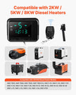 VEVOR Diesel Air Heater Controller – Universal DC5V Thermostat Switch with LCD Display and Remote Control, Compatible with 2KW/5KW/8KW Diesel Heaters