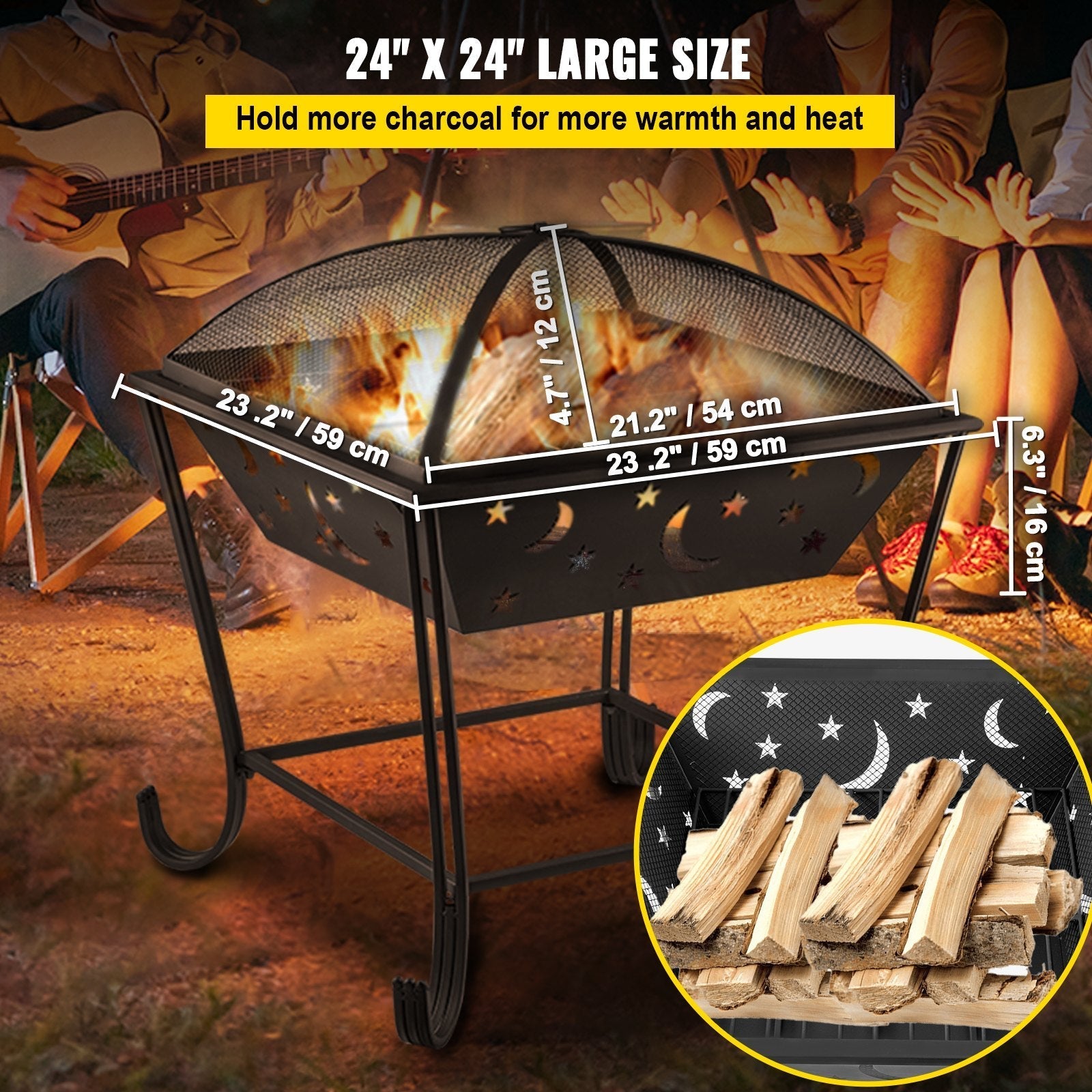 VEVOR BBQ Grill Fire Bowl, 24