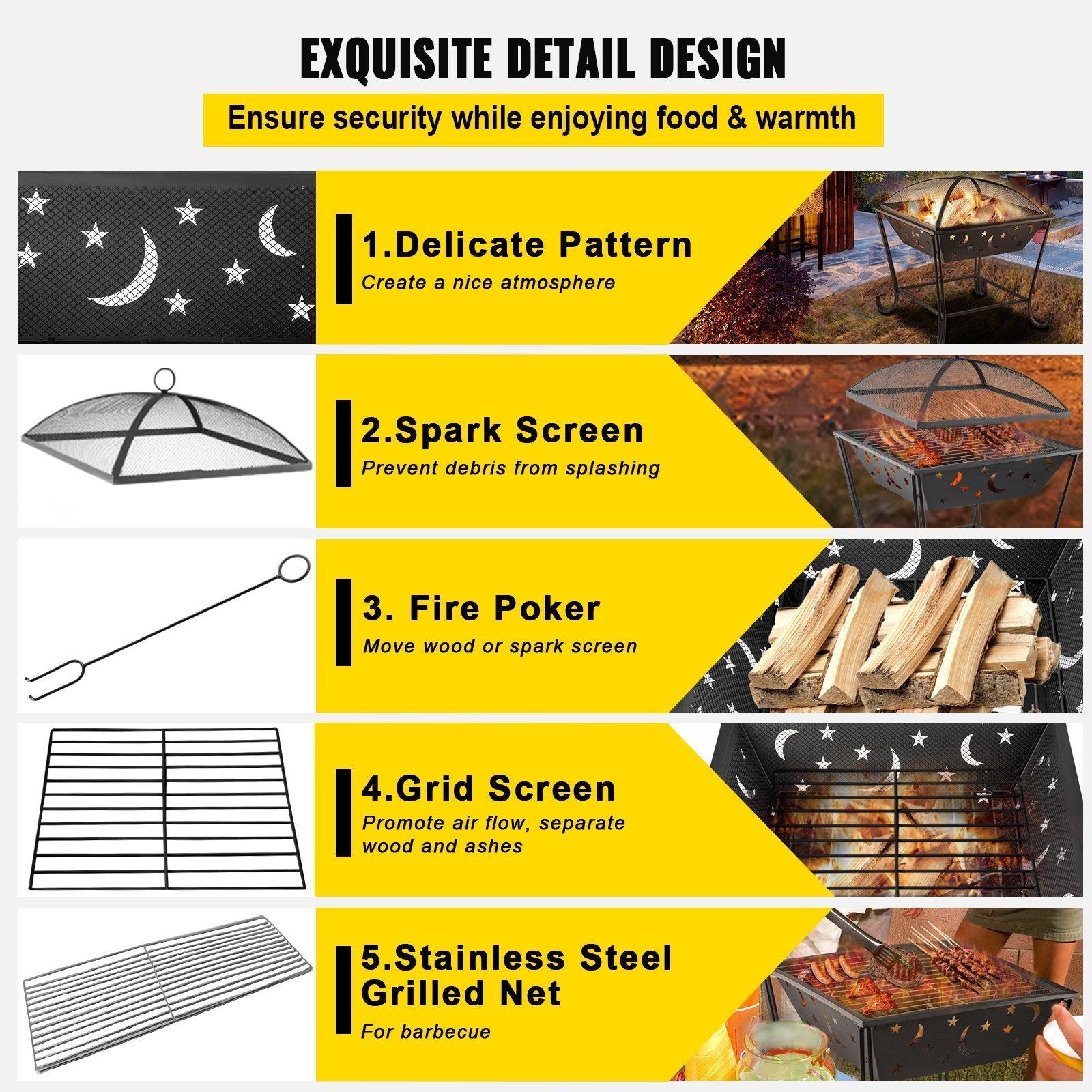 VEVOR BBQ Grill Fire Bowl, 24