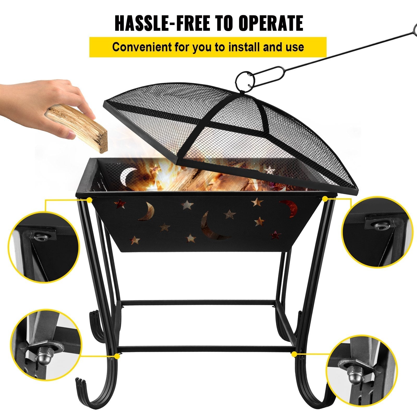 VEVOR BBQ Grill Fire Bowl, 24