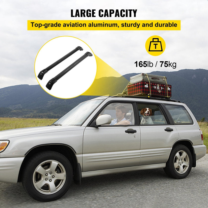 VEVOR Black Roof Rack Compatible with Kia Sorento 2015-2021 Cross Bars Baggage Locking Roof Rail Crossbars Luggage Cargo Ladder Bike Load Roof Cross Bars 2015 2016 2017 2018 2019 2020 2021