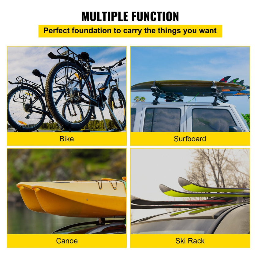VEVOR Black Roof Rack Compatible with Kia Sorento 2015-2021 Cross Bars Baggage Locking Roof Rail Crossbars Luggage Cargo Ladder Bike Load Roof Cross Bars 2015 2016 2017 2018 2019 2020 2021