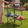 Camping Kitchen Table, Portable Folding Cook Station with Side Tables & Carry Bag