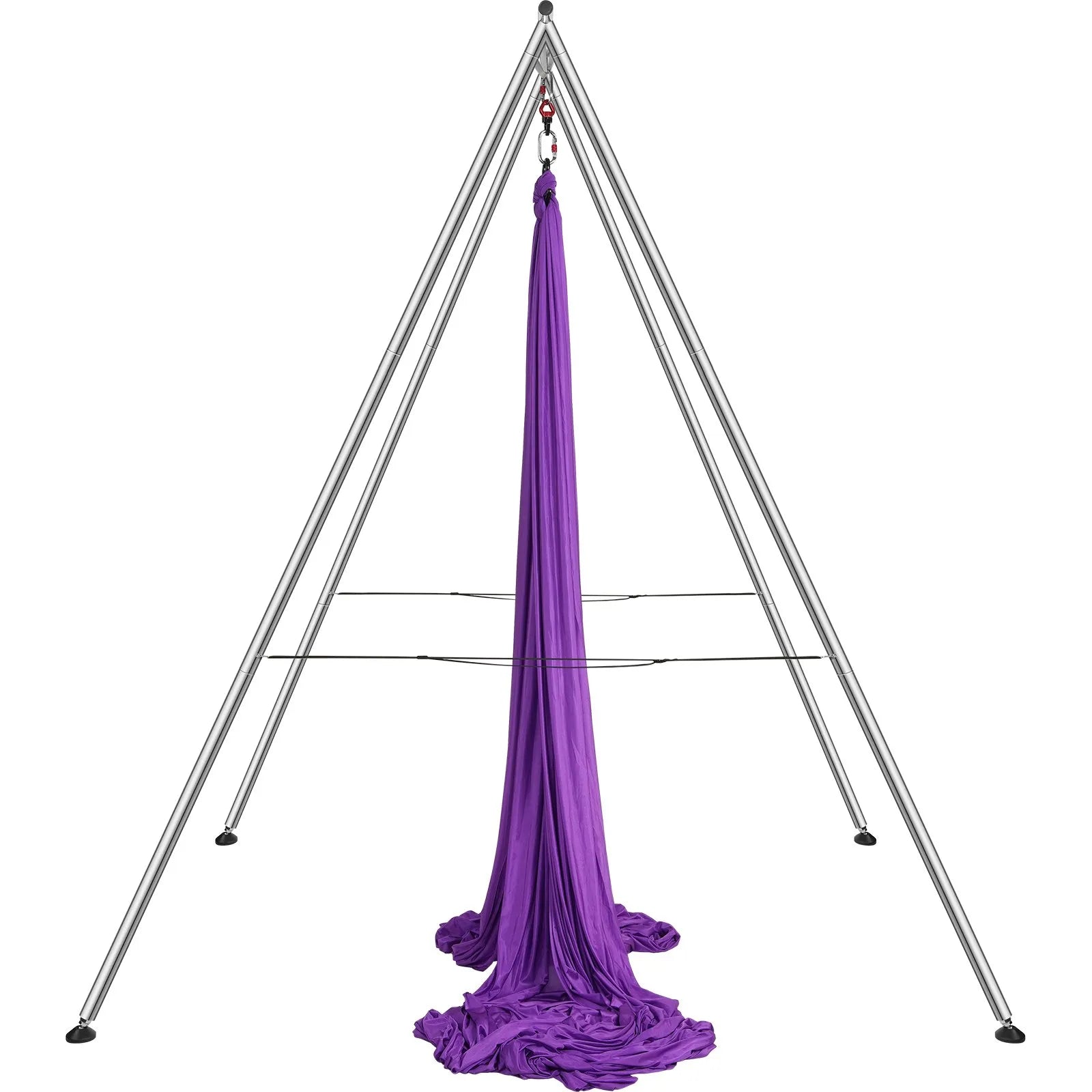 VEVOR Aerial Yoga Frame & Yoga Hammock, 9.67 ft Height Professional Yoga Swing Stand Comes with 13.1 Yards Aerial Hammock, Max 551.15 lbs Load Capacity Yoga Rig for Indoor Outdoor Aerial Yoga, Purple