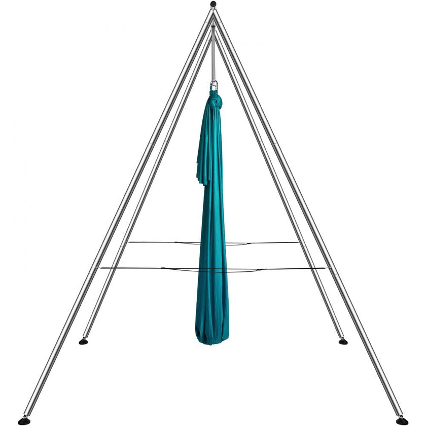 VEVOR Aerial Yoga Frame & Yoga Hammock, 9.67 ft Height Professional Yoga Swing Stand Comes with 6.6 Yards Aerial Hammock, Max 551.15 lbs Load Capacity Yoga Rig for Indoor Outdoor Aerial Yoga, Green
